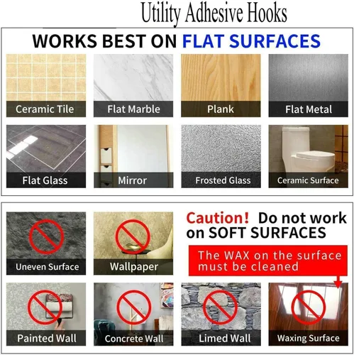 Vista 5 de Jwxstore Paquete de 12 ganchos autoadhesivos resistentes, 33 libras máximo, transparentes, impermeables, ganchos de pared adhesivos para llaves