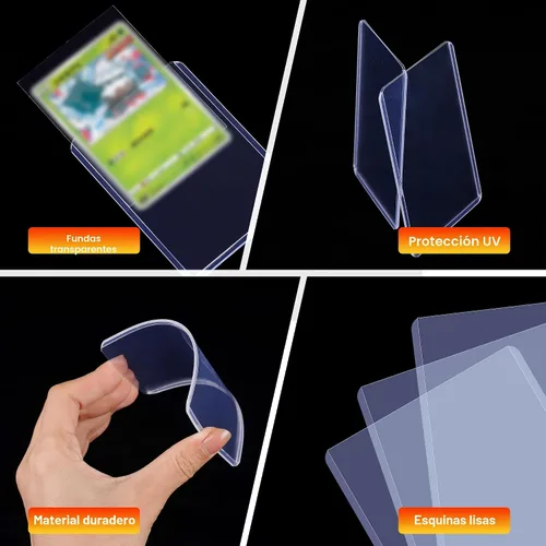 Vista 4 de 200 fundas para tarjetas de plástico duro, protector de tarjetas de béisbol