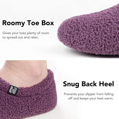 Vista 3 de RockDove - Pantuflas de vellón de estilo cerrado para mujer, ideales para interiores