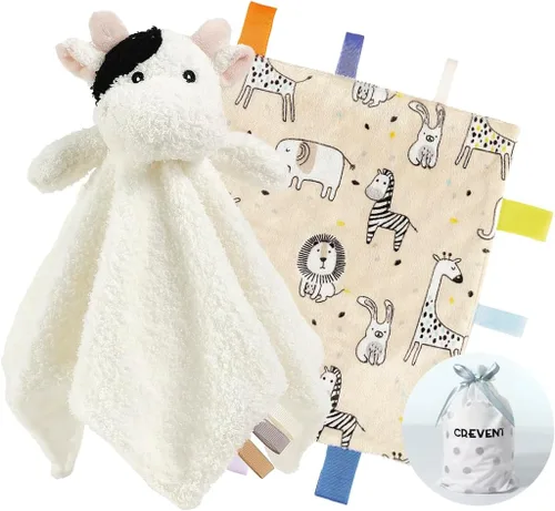 Vista 42 de CREVENT Manta de seguridad facial de animales de felpa suave para niños y niñas, gran regalo para cumpleaños, baby shower (perro azul + etiqueta)