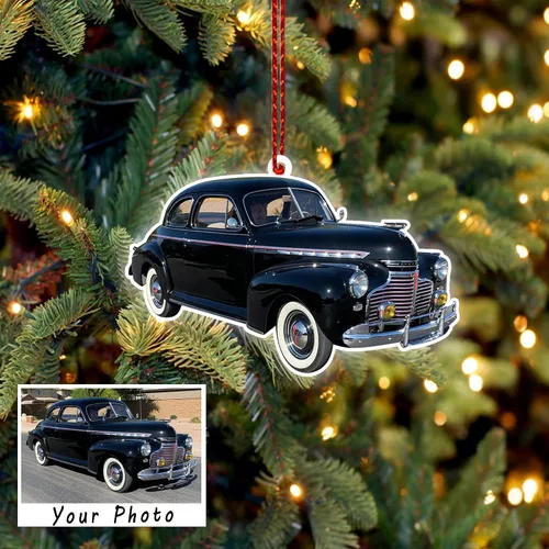 Vista 4 de Adorno de Navidad con foto personalizada para amantes de las carreras de modelos tardíos por Kool-Kool, regalo de carreras de pista de tierra