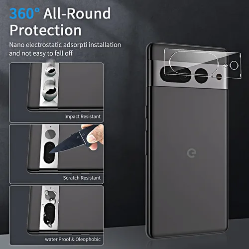 Vista 5 de Paquete de 2 + 2 protectores de pantalla de privacidad para Google Pixel 8, antiespía, película de vidrio templado 9H curvada 3D, resistente a