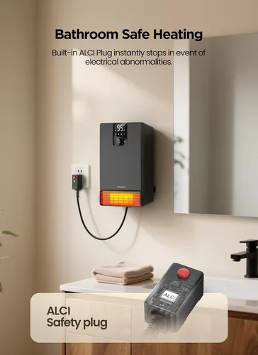 Vista 7 de GiveBest Calentador de pared inteligente, calentador de espacio eléctrico Negro