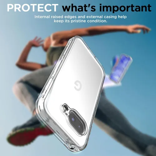Vista 6 de AICase Funda transparente para Google Pixel 9a (6.3 pulgadas), resistente protección contra caídas, cuerpo completo, a prueba de golpes, a prueba