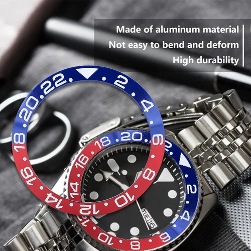 Vista 2 de zjchao Inserto de bisel de reloj, anillo exterior de 1.5 pulgadas de diámetro de aluminio para reloj de pulsera, bisel de inserción de anillo