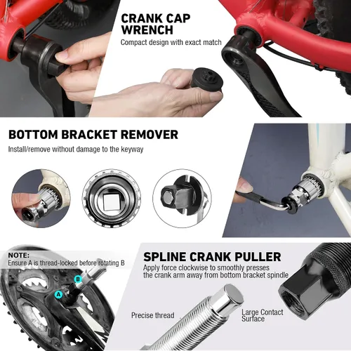 Vista 6 de DURATECH Kit de herramientas de bicicleta de 31 piezas, kit completo de reparación de bicicletas con caja de almacenamiento, herramientas