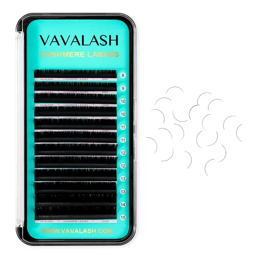 Vista 14 de VAVALASH Extensiones de pestañas de cachemira de 0.03/0.05/0.07/0.15 pulgadas, extensiones de pestañas rizadas de alta calidad, B, L J, suaves