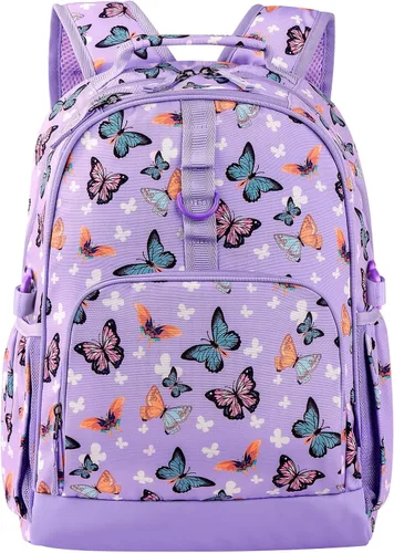 Vista 10 de Choco Mocha Mochila para niños de escuela primaria con correa para el pecho de 17 pulgadas, Gradiente de arco, 17 pulg., Classic