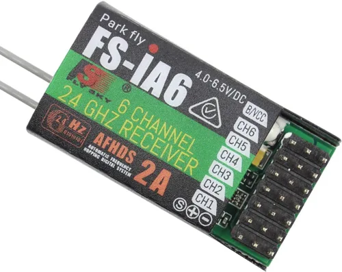 Vista 5 de Fly Sky FS-iA6 2.4G 6 canales Receptor de control remoto para FS i4 i6 i10 GT2E GT2F GT2G transmisor con doble antena