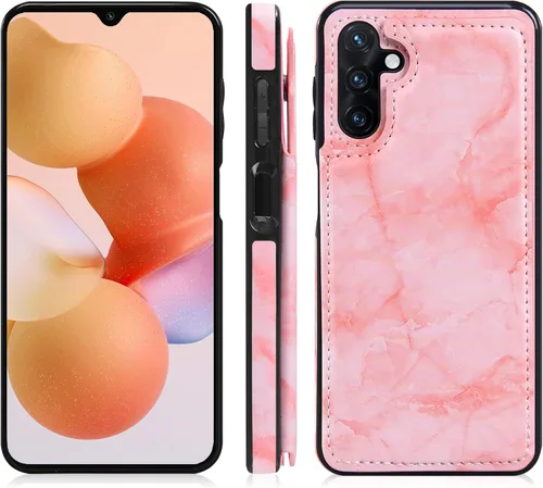 Vista 5 de Asuwish Funda de teléfono para Samsung Galaxy A13 5G con protector de pantalla de vidrio templado y billetera de mármol abatible con soporte