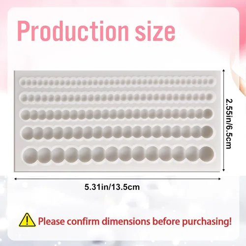 Vista 2 de Moldes de fondant de perlas para decoración de pasteles, cadena de perlas hemisféricas, decoración de bordes de perlas de silicona, molde de fondant