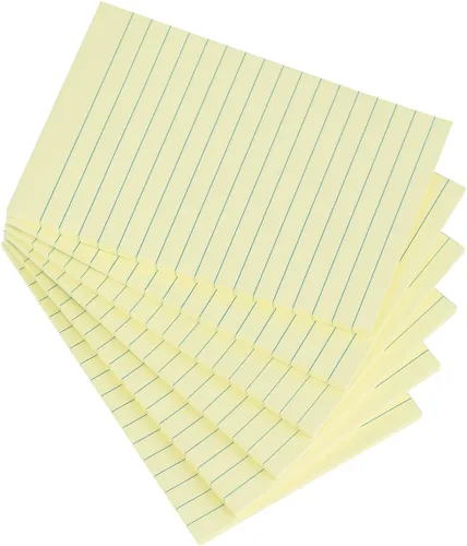 Vista 3 de Vanpad Notas adhesivas forradas de 4 x 6 pulgadas, color verde brillante con rayas, notas adhesivas súper adherentes, adhesivo fuerte, 6
