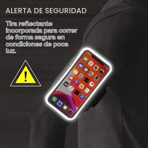 Vista 7 de Brazalete para iPhone 17 16 Pro, JEMACHE Gym Workouts Running Arm Band para iPhone 17/16/15/14/13/12 Pro (negro)