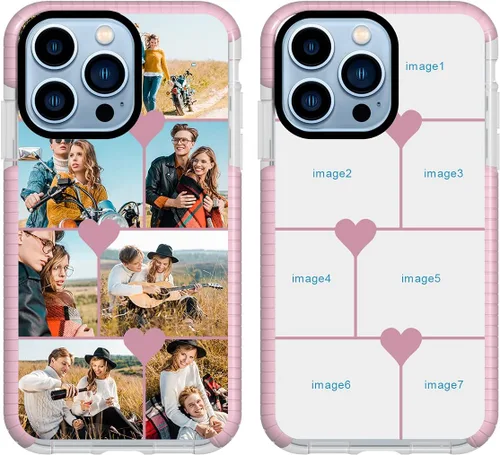 Vista 20 de Funda de teléfono personalizada para iPhone 13 Pro, funda personalizada de fotos de collage de múltiples imágenes, resistente a los arañazos, a