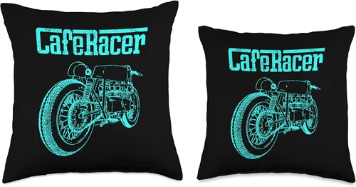 Vista 3 de Cafe Racer Biker Men Women Adult Teens Boys Girls Kids Youth Throw Pillow