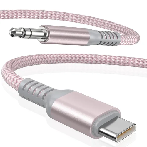 Vista 13 de Elebase Cable auxiliar para iPhone 17 16 16e de 4 pies, cable auxiliar USB C de 90 grados, cable auxiliar de audio tipo C a ángulo recto de 3.5mm