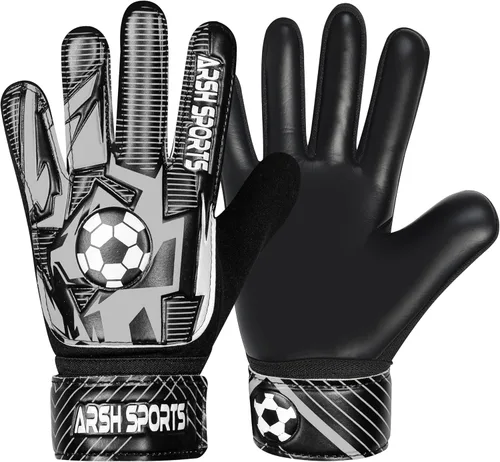 Vista 9 de Guantes de portero de fútbol para niños, guantes de portero para jóvenes niños y niñas con palma de látex de 4MM, antideslizantes, protección doble