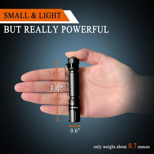 Vista 2 de Ansyper CC 3 modos linternas LED pequeñas y mini potentes de alta luminosidad linterna táctica de bolsillo con clip, linterna compacta y portátil