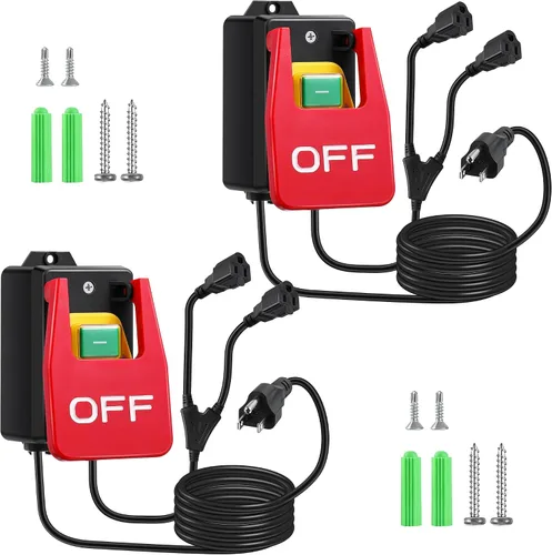 Vista 9 de Dreyoo 1 Pack Interruptor Monofásico Encendido/Apagado 120/230V, Interruptor de Mesa de Enrutador de 2HP a 120V con Gran Señal de Alto