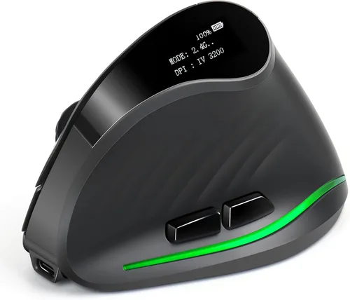 Vista 7 de TRELC Ratón ergonómico, ratón óptico vertical inalámbrico de 2.4 G con sensibilidad ajustable (1000/1600/2400 DPI), 6 botones para PC, computadora