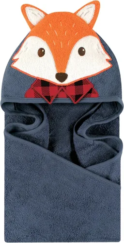 Vista 7 de Little Treasure Toalla unisex de algodón con capucha con cara de animal para bebé, elefante de flor, talla única