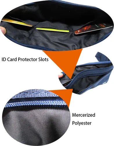 Vista 10 de Bolsa de cintura ultrafino con ranuras c/visualización para tarjeta de crédito, para deportes, aire libre, correr, caminar, viajes.