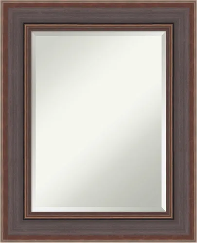 Vista 81 de Amanti Art Espejo de baño marrón para sobre lavabo, espejo rectangular de 24x20 Caleb Brown para tocador, marco rústico pequeño de estilo campestre