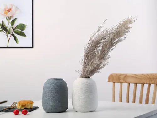 Vista 8 de Jarrones blancos, jarrón minimalista, jarrón de cerámica, moderno jarrón de flores para decoración del hogar, se adapta a todas partes, la mejor