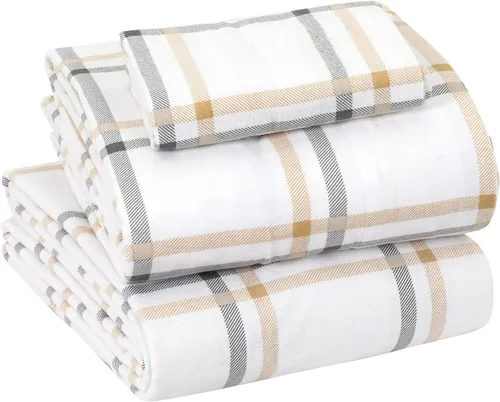Vista 40 de Sleepdown Juego de sábanas de franela de algodón 100 % de 160 GSM - Gris escarcha, individual