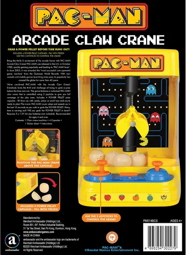 Vista 2 de Pac-Man: Arcade Claw Crane - Serie Core, juego de mesa Lights-Sound, joystick doble, llenar pellets con premios, juguete coleccionable con licencia