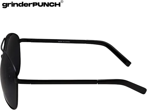 Vista 5 de grinderPUNCH - Gafas de sol de aviador extra grandes de marco ancho XL de gran tamaño de 5.827 in