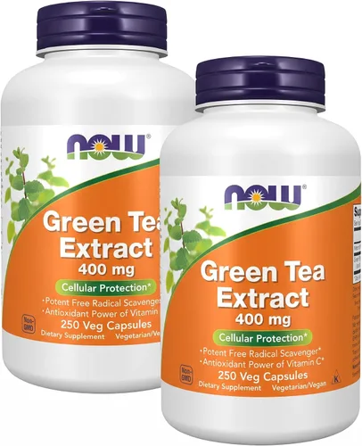 Vista 9 de Suplementos NOW Foods, extracto de té verde 400 mg con vitamina C para dieta, protección celular*, 250 cápsulas vegetales