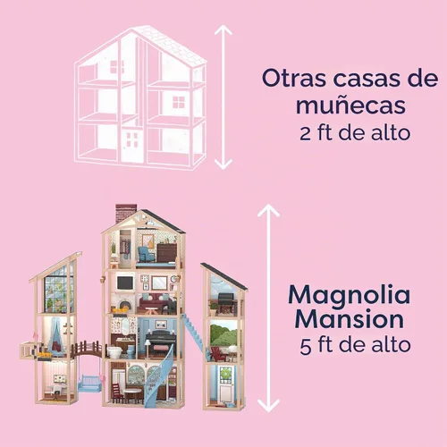 Vista 10 de KidKraft Kraft Your Way™ Magnolia Mansion Dollhouse; 71 Pc Amazon Exclusive