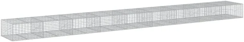 Vista 36 de vidaXL Cesta de gavión con tapa, 39.4 x 19.7 x 39.4 pulgadas, hierro galvanizado rectangular, resistente a la intemperie, montaje sin herramientas