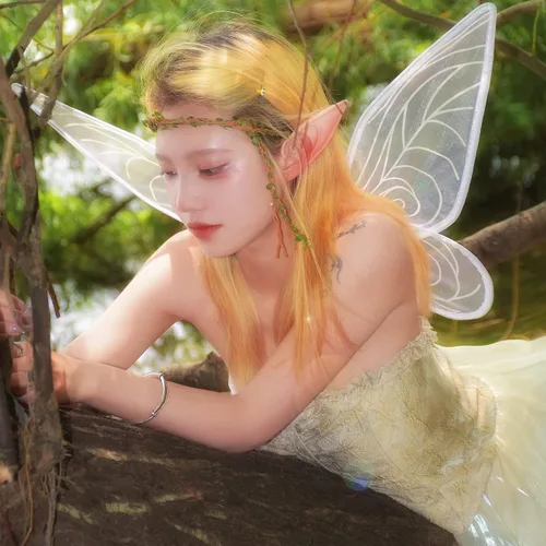 Vista 6 de YOUBLEK Alas de hadas para adultos alas de mariposa alas de ángel transparentes y brillantes disfraz de Halloween para niños