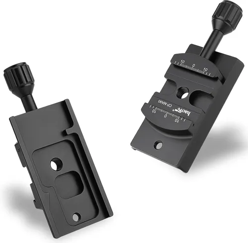 Vista 2 de Haoge CP-MA90 Adaptador de abrazadera QR de placa de liberación rápida para cabezal de video líquido Manfrotto para trípode seleccionado a