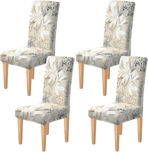 Vista 30 de Dioxide Fundas de Silla de Alto Estirar para Sillas de Comedor, Juego de Fundas de Silla de Comedor Lavables de 4, Fundas de Asiento de Silla