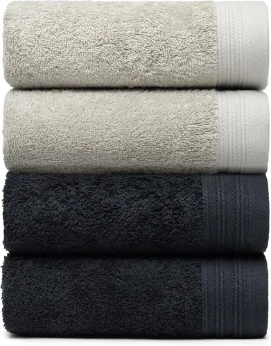 Vista 44 de Juego Premium de Toallas de 16 Toallas de Mano de 18" x 30" Color: Negro 100% Algodón 16 Toallas de Mano Ultra Suaves y Altamente Absorbentes