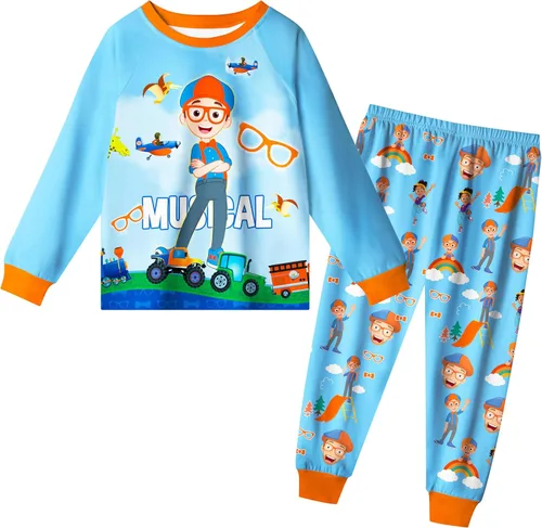 Vista 2 de Blip - Conjunto de pantalones de manga larga para niños pequeños, 2 piezas, camiseta de 2 a 8 años