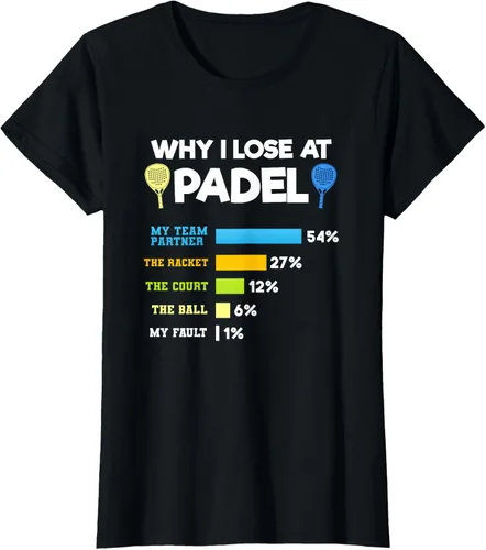 Vista 37 de Camiseta Why I Lose At Padel Answers Not My Fault