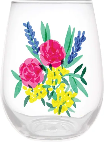 Vista 20 de Slant Collections Copa de vino sin tallo, 20 onzas, floral