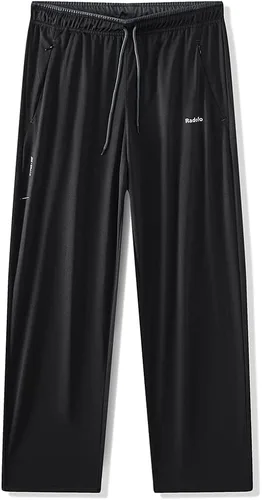Vista 2 de Radofo Pantalones deportivos para correr, atléticos, casuales, para hombre, ligeros, para entrenamiento, con bolsillos con cremallera, pantalones
