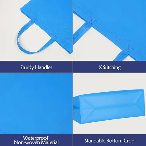 Vista 4 de Bolsos de asas no tejidos grandes, bolsos de compras reutilizables del arco iris de 15,7" para los comestibles