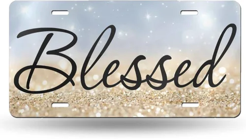 Vista 11 de Placa de matrícula delantera personalizada de aluminio con versículo bíblico Salmo 46:5 "Dios está en ella, no fallará" con destellos rosa