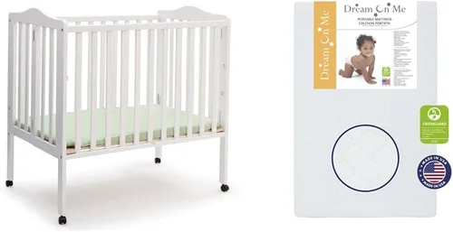 Vista 14 de Delta Children Cuna portátil plegable mini para bebé con colchón de 1.5 pulgadas - Certificado Greenguard Gold, gris
