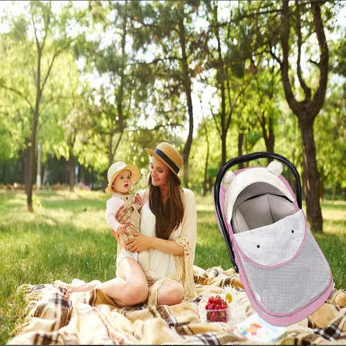 Vista 5 de Funda de asiento de automóvil para bebés, funda de asiento de automóvil de invierno para niños y niñas, mantiene al bebé caliente y acogedor, funda