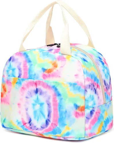 Vista 7 de Bolsa de almuerzo para mujeres y niñas, lonchera reutilizable con aislamiento térmico para adultos y niños, trabajo, escuela, picnic, playa