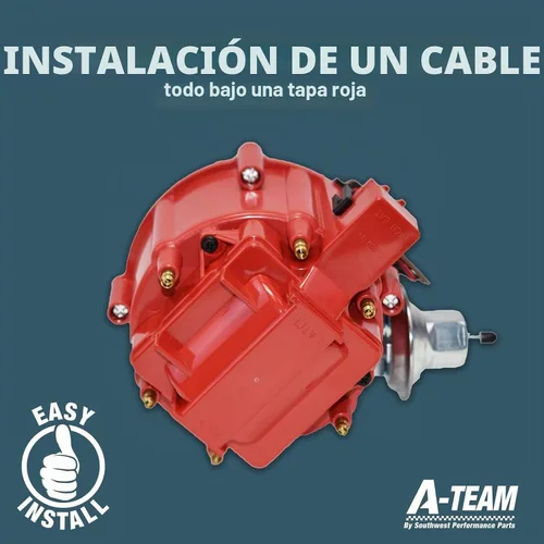 Vista 4 de A-Team Performance AMC/Jeep Straight 6 232 3.8L & 258 4.2L 65K COIL Red Cap HEI Completo Distribuidor One Wire