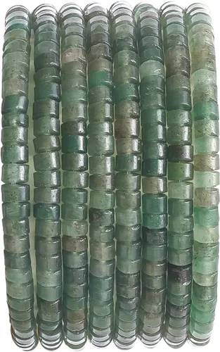 Vista 29 de Abalorios Espaciadores de Jade Natural Africano 4x2mm 38cm/str Redondos Planos Semipreciosos para Hacer Pulseras y Collares Jade africano