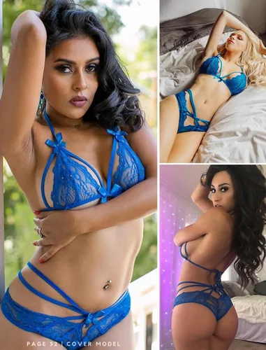 Vista 4 de Avidlove - Conjunto de lencería de encaje sexy baby doll de 2 piezas brasier y braga